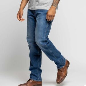 Revtown Men's Denim Straight Jeans in Faded Indigo Blue